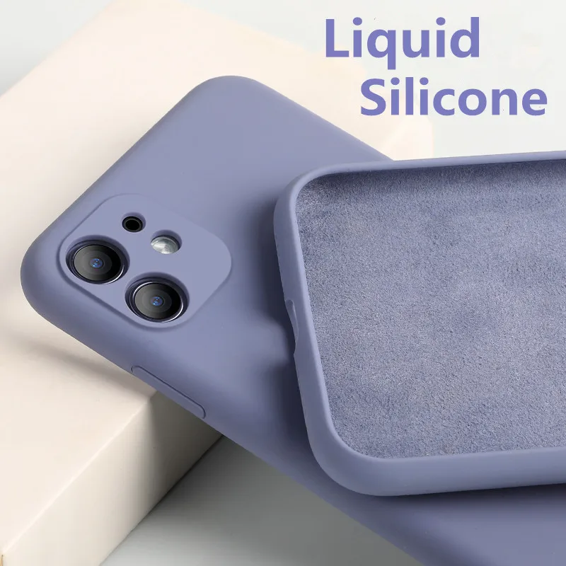 

Soft Candy Color Phone Case For iPhone 11 12 mini Pro Max 7 8 6 6S Plus XR X XS MAX SE 2020 Original Liquid Silicone Case Cover
