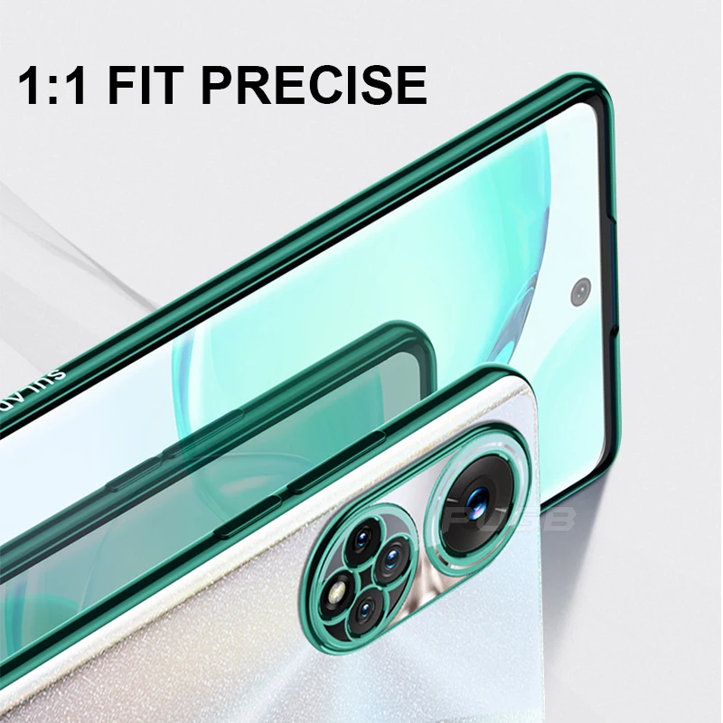 luxury transparent plating frame soft silicone slim phone case for huawei honor 50 pro camera protector shockproof back cover free global shipping