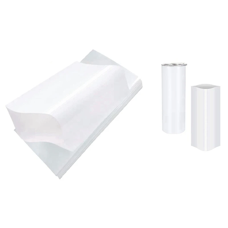 

200 Pieces Sublimation Shrink Wrap Sleeves 5X10 Inch White Bag For 567G Tight Tumblers, Heat Transfer Shrink Film