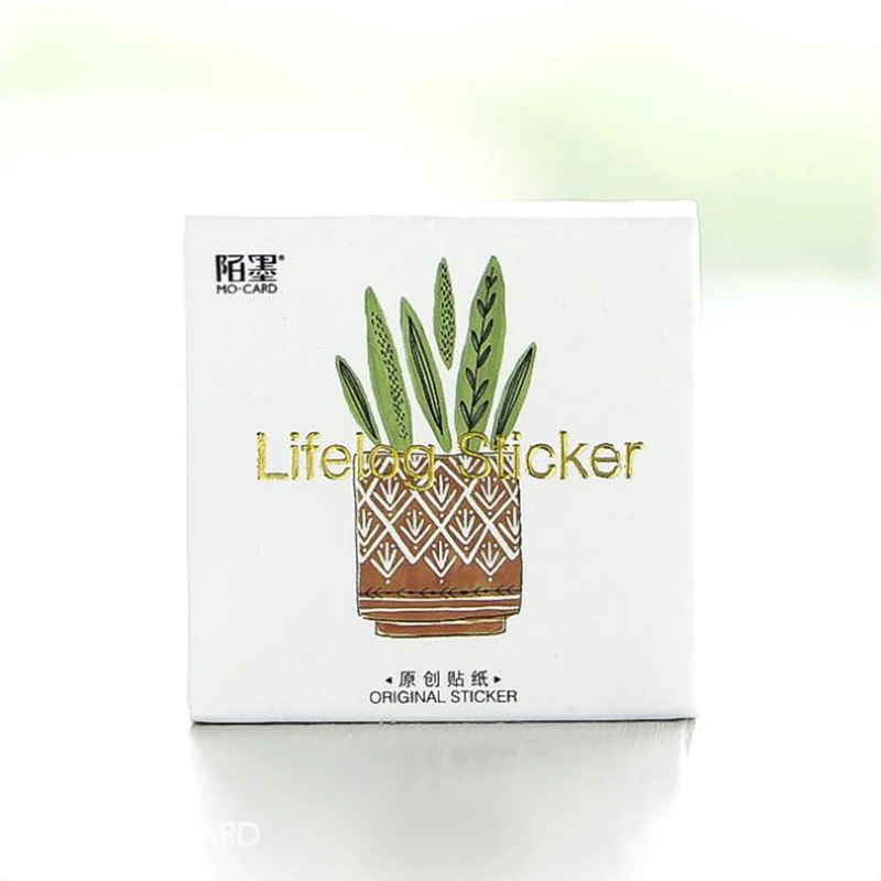 

45PCS Simple Green Plants Paper Sticky Stickers Aesthetic Decoractive Phone Scrapbook Accessories Child Stationery for Kids
