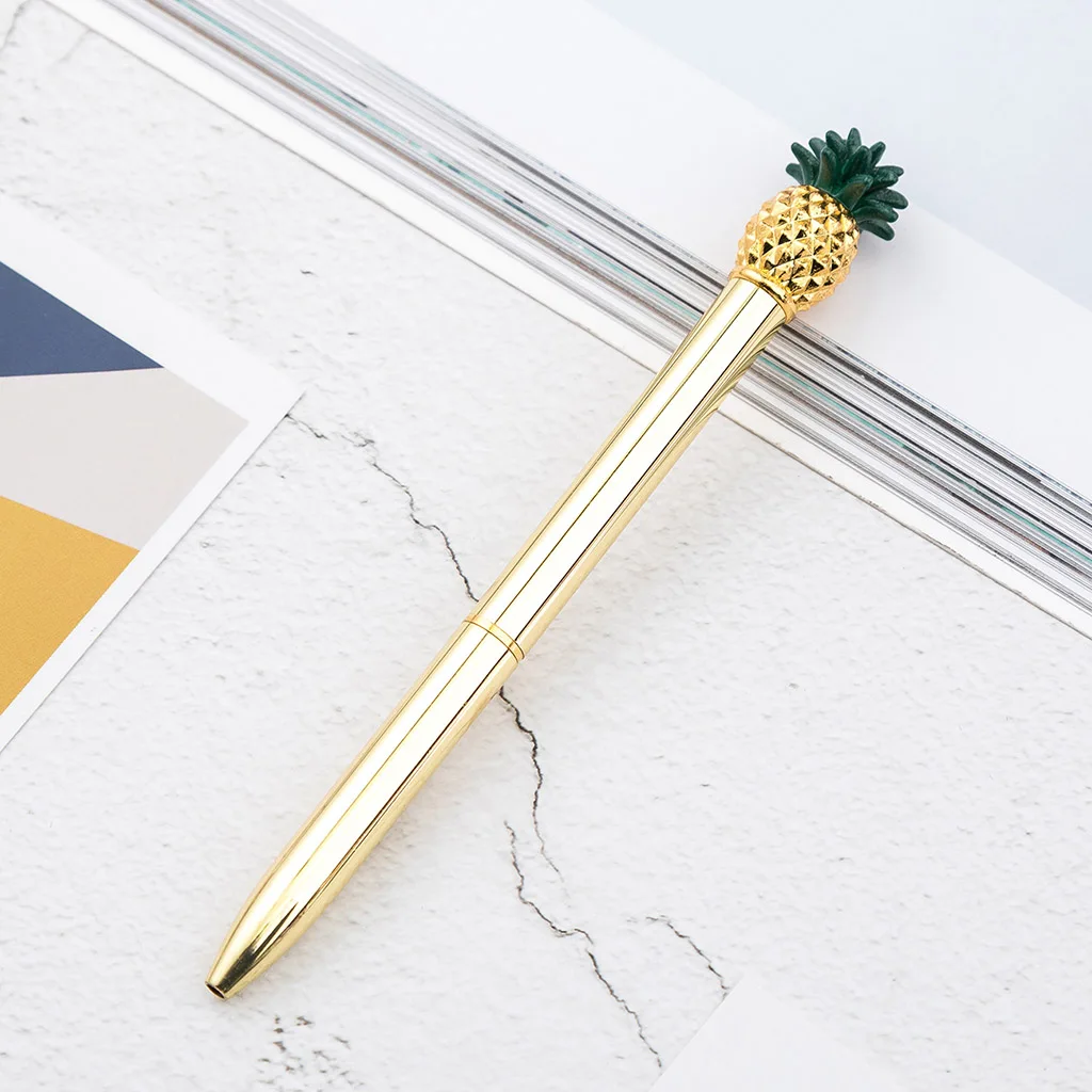 Прямая поставка металлическая шариковая ручка в виде ананаса 1 0 мм инструмент