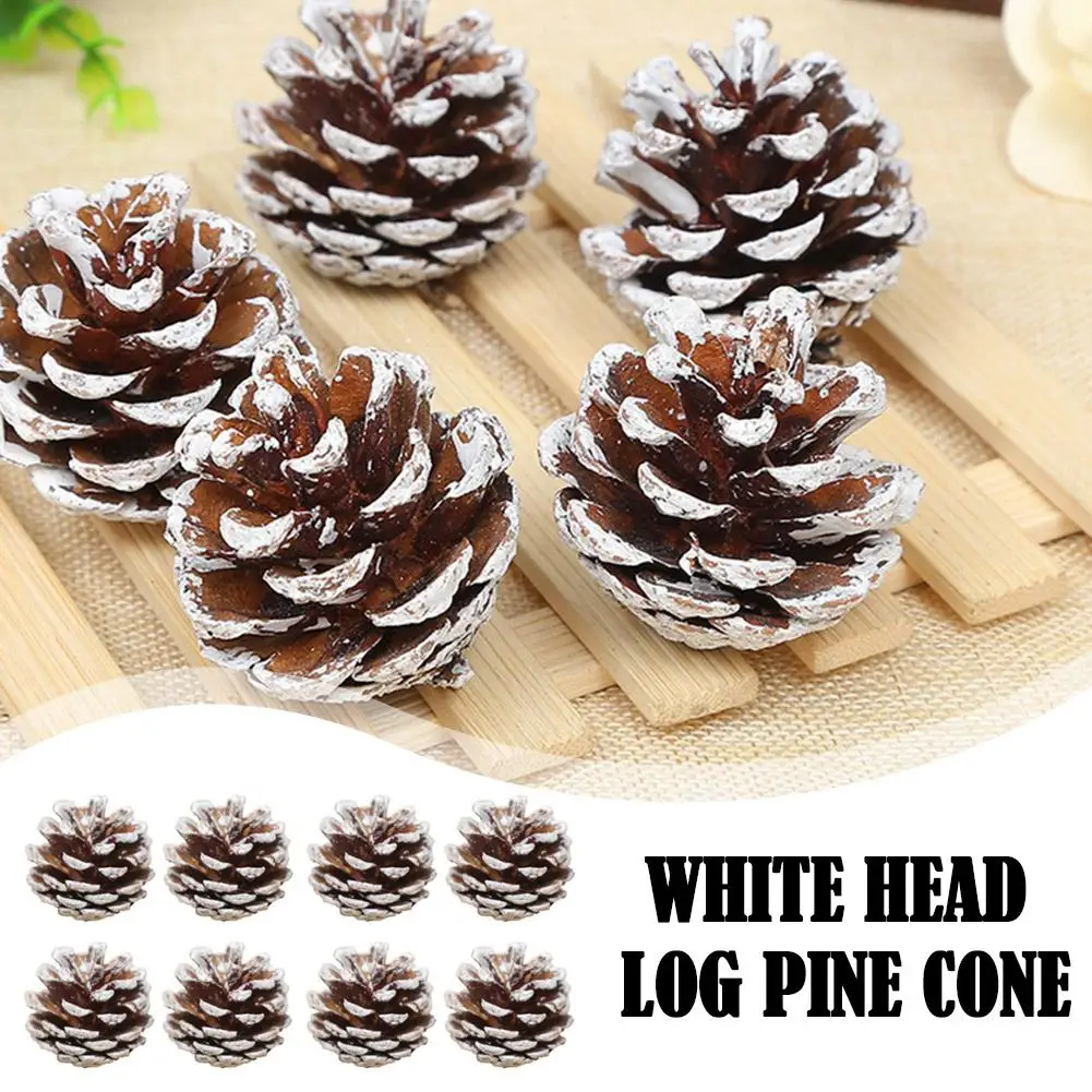 

8pcs Small Christmas Natural Pine Cone Nuts Fake Plant Artificial Flower Pineapple Cones For DIY Xmas New Year Home Decors E9Y2