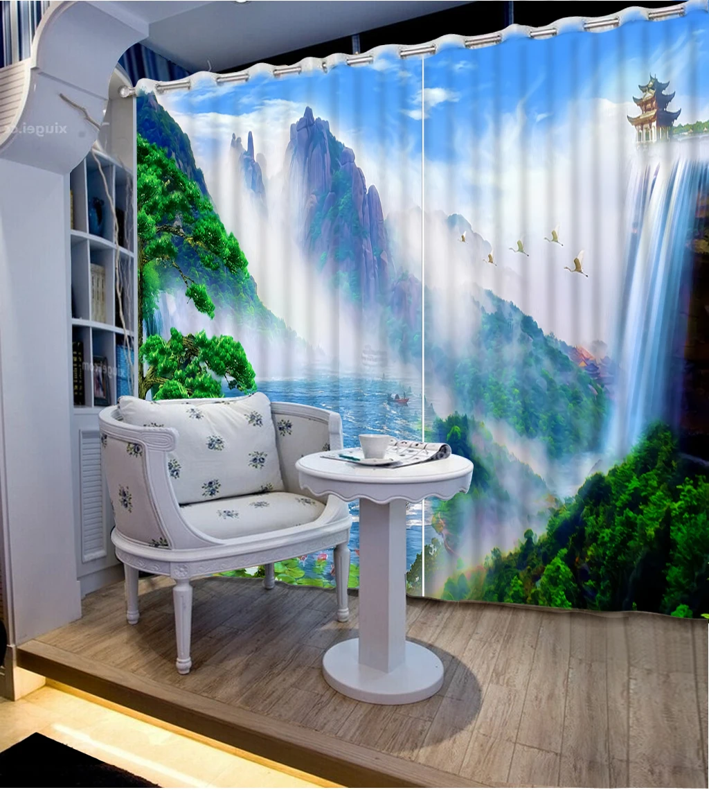 

Домашний Декор 3D оконные занавески HD красивые занавески с природным ландшафтом для гостиной спальни домашний декор