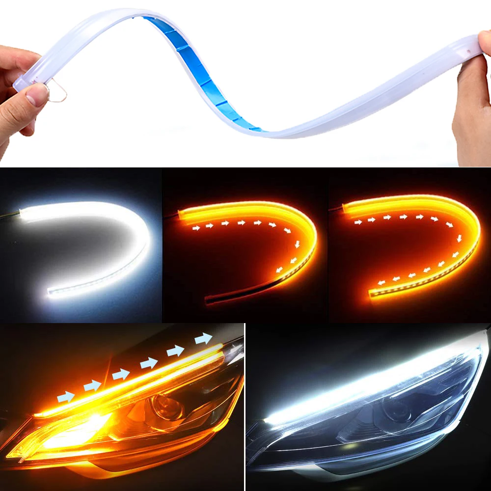 

Car Driving Start Scanning Atmosphere Light Daytime Running Lamp Bar Modified Streamer Gridnet Light With Turn Signal