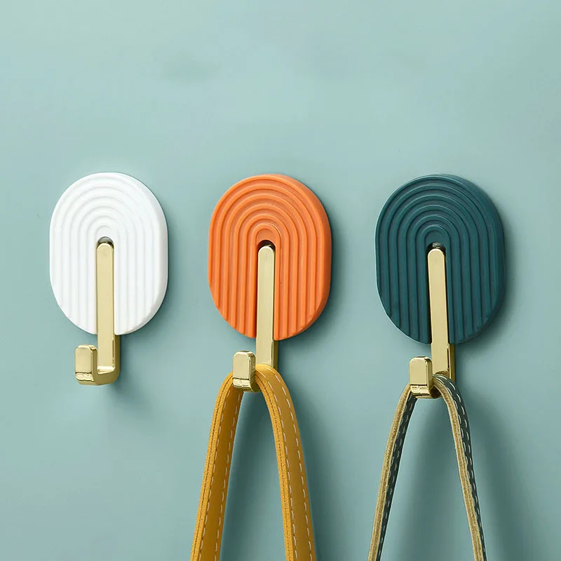 

Modern Style Double-Sided Adhesive Wall Hooks Hanger Strong Hooks Crochet Mural Adhesif Wall Storage Holder for Bathroom