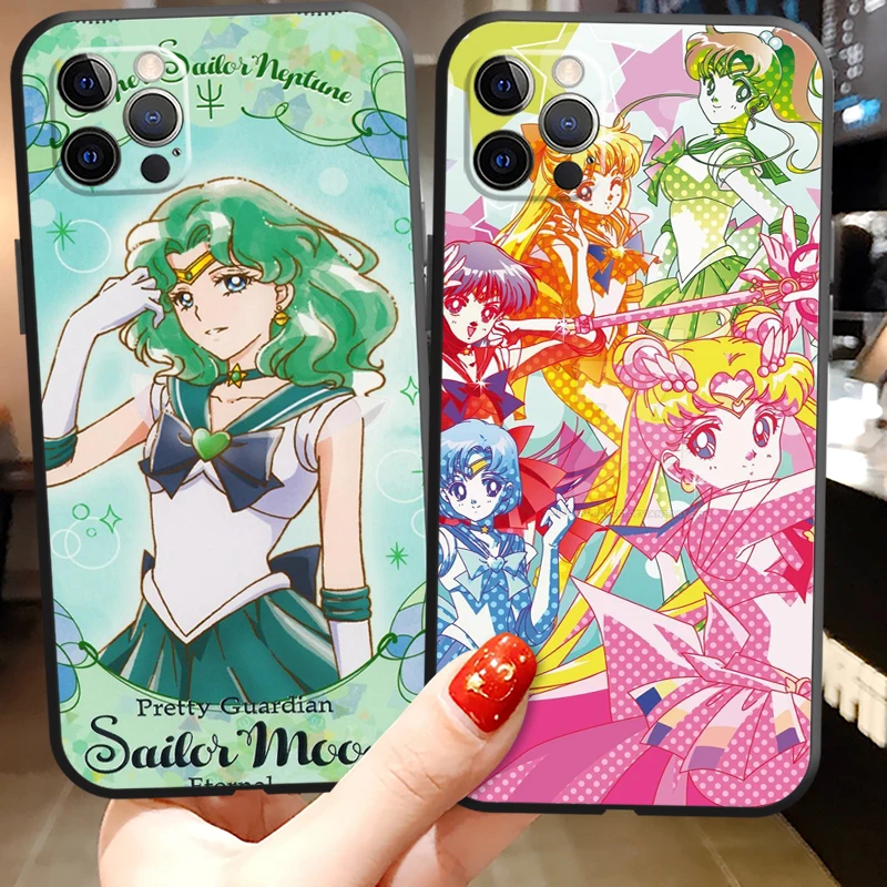 

SAILOR MOON Bandai Phone Cases For iPhone 11 12 Pro MAX 6S 7 8 Plus XS MAX 12 13 Mini X XR SE 2020 Soft TPU Carcasa Back Cover