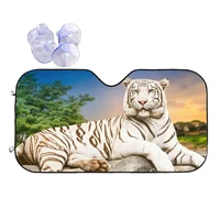 bengal white tiger funny windshield sunshade 70x130cm animal lovers foils sunshade visor ice shield dust protection