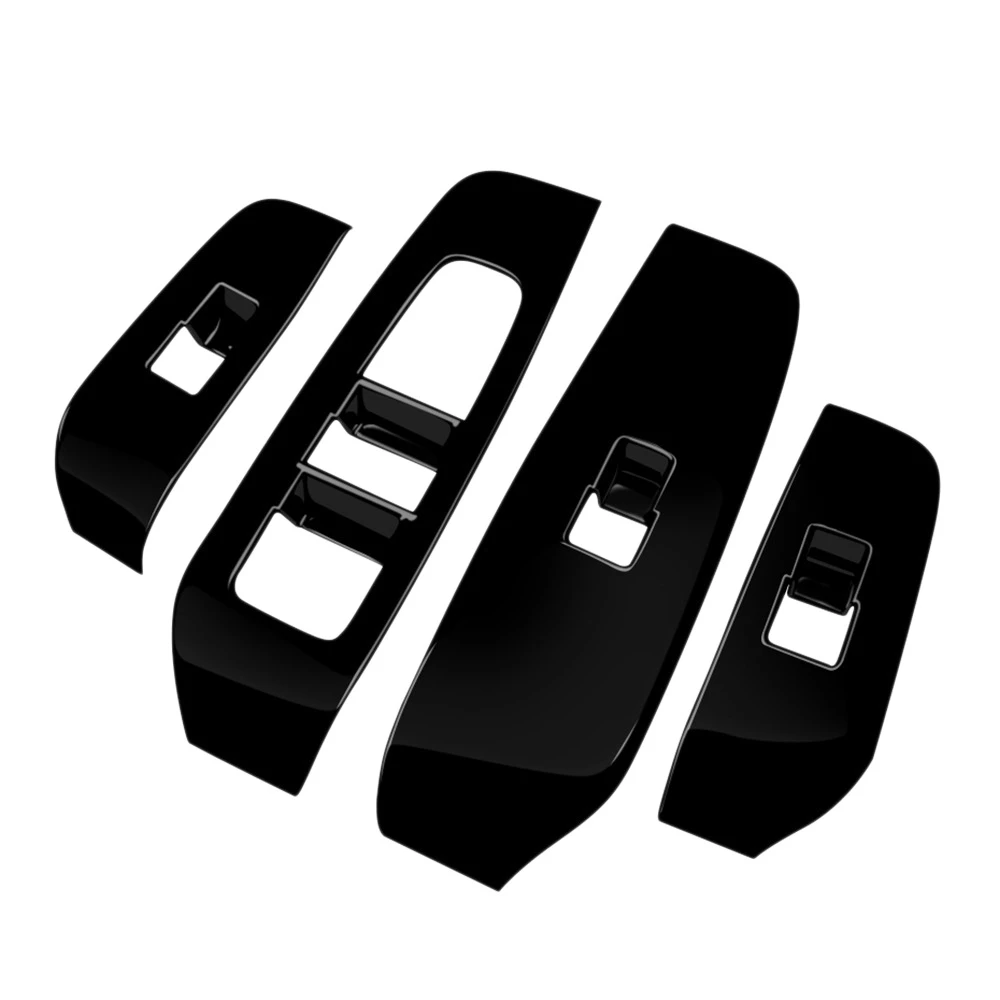 

Glass Switch Sequins Stickers Door Armrest Lifting Panel Glass Lift Switch Panel for Nissan Sentra Shiny Black