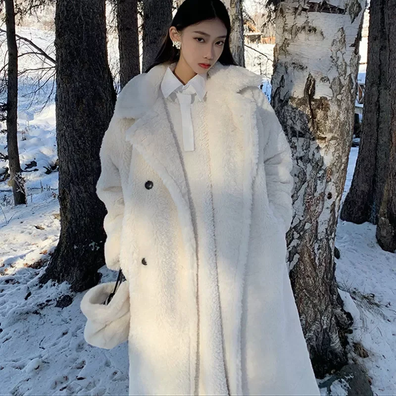 New2022 Autumn  Winter Long Coat Woman Faux Fur Coat Women Warm Ladies Fur Teddy Jacket Female Plush Teddy Outwear Plus Size