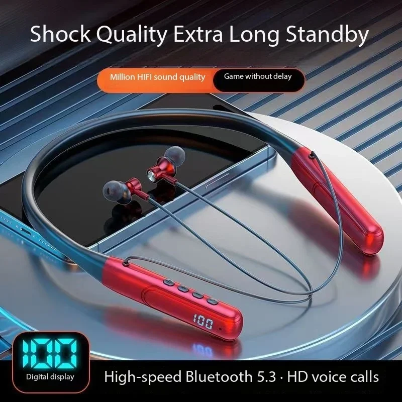 Беспроводные наушники с шейным ремешком Bluetooth-наушники микрофоном Aurculares