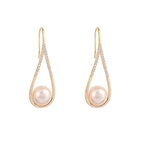 high level exquisite geometric gold earrings for woman 2021 korean fashion jewelry luxurious gothic party girl%e2%80%98s pearl earrings
