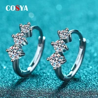cosya all moissanite stud earrings for women 100 925 sterling silver d color vvs1 0 72 carat diamond earrings fine jewelry gift