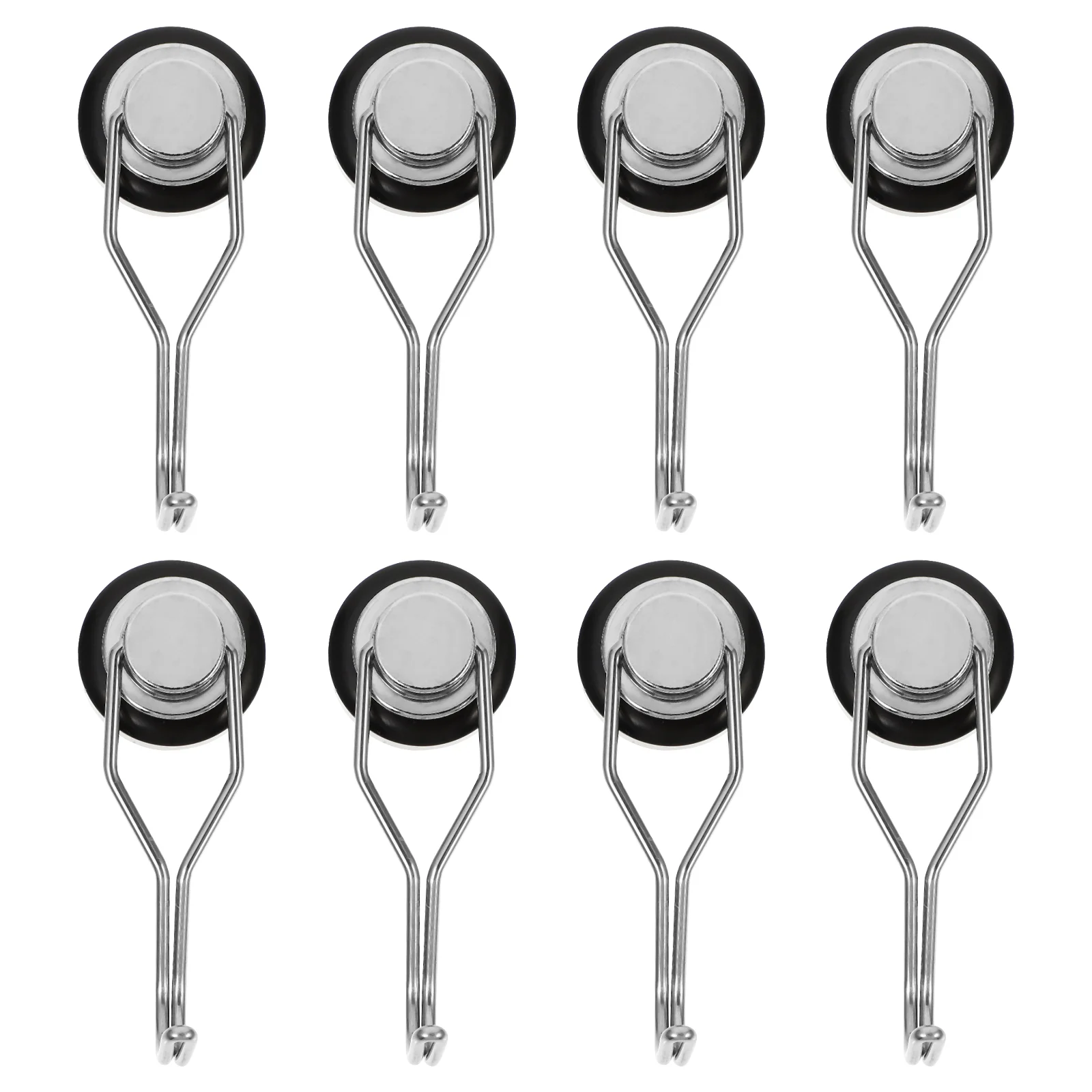 

8 Pcs 1 Bag Sturdy Rotating Hooks Cabinet Hooks Creative Door Hooks (Black)