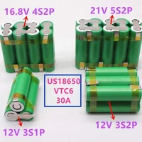 12v 18650 vtc6 battery 3000mah 30amps for 12 6v screwdriver battery weld soldering strip 3s1p 12 6v battery pack customize