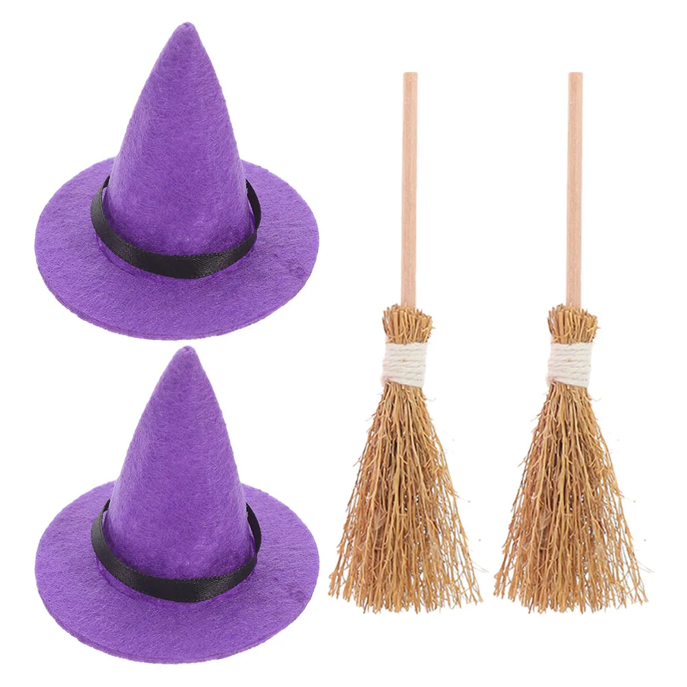 2 комплекта шляпы ведьмы на Хэллоуин для мини-домашних шляп поделки крошечный