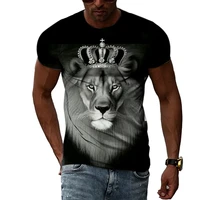 summer creative lion design fashion men t shirt 3d casual hip hop harajuku round neck print graphic t shirts with short sleeves