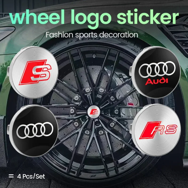 4 шт. 60 мм автомобильный Стайлинг центральная крышка колеса Audi эмблема крышки