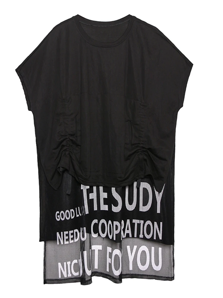 Женская футболка с надписью XITAO нестандартная свободная карманами лето 2020 |