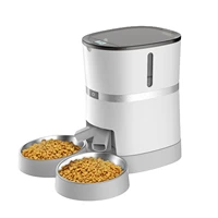 hot sale pet feeder food dispenser for with two way splitter and double bowls automatic dog feeder