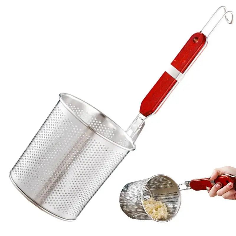

Noodle Strainer With Wooden Handle Stainless Steel Noodle Food Strainer With Handle For Kitchen Dumpling Noodle Vegetables Pasta