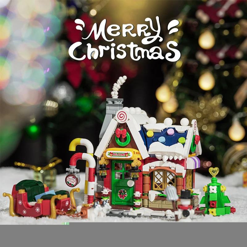 

Building Blocks Bricks 788Pcs Loz Mini Blocks Architecture Merry Christmas House Santa Claus Snowman Tree Deer Toy for Kids Gift