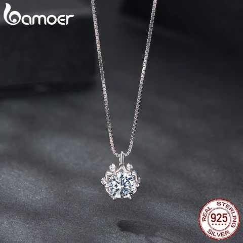 Ожерелье BAMOER с муассанитом  из серебра 925