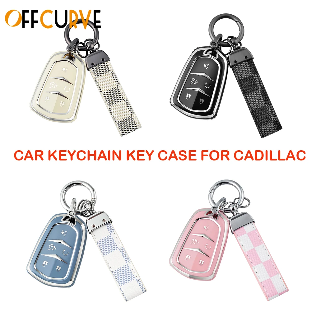 

Car keychain Key Case for Cadillac ATS CT6 CTS DTS XT5 Escalade ESV SRX STS XTS car key holder for keys Cover Case 5 Button