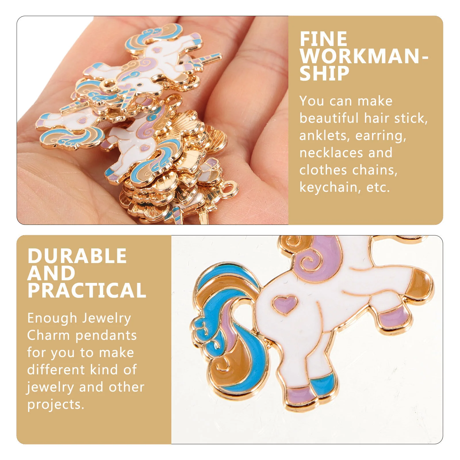 10pcs Jewelry Charms Unicorn Charms DIY Jewelry Making Accessories Metal Keychain Charms