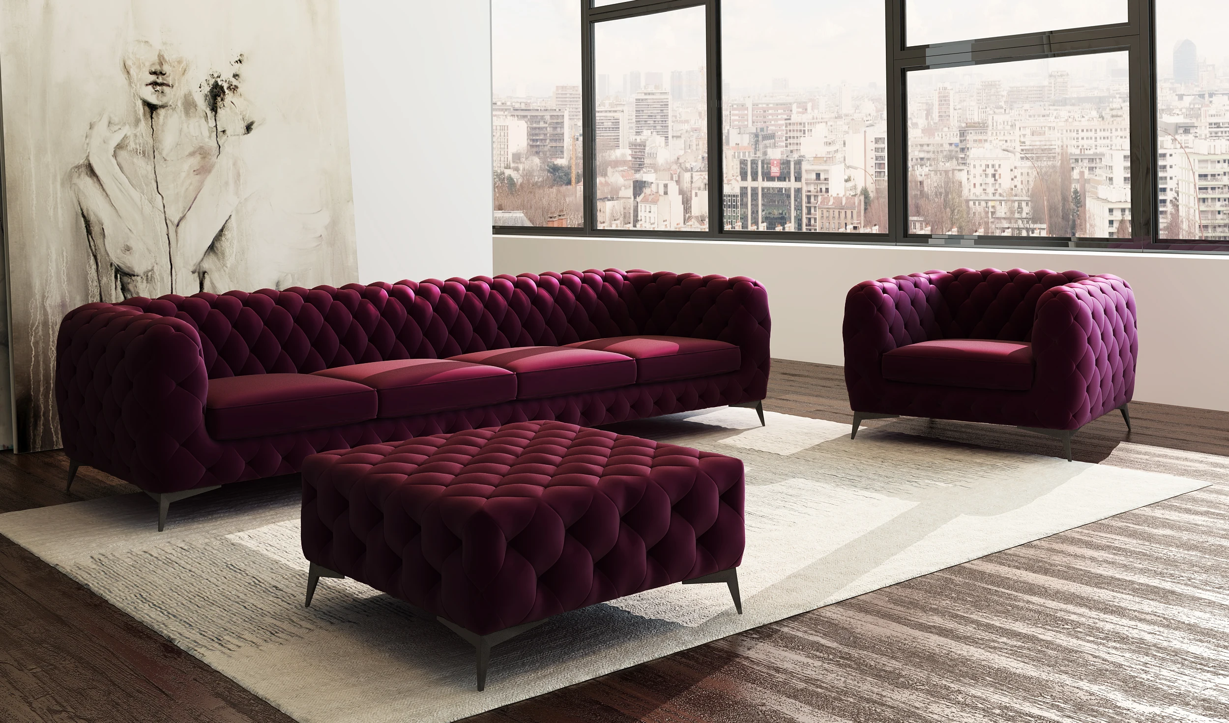 

2022 sofas modernos para sala Living room furniture chesterfield sofa design sofa set with fabricliving room furniture