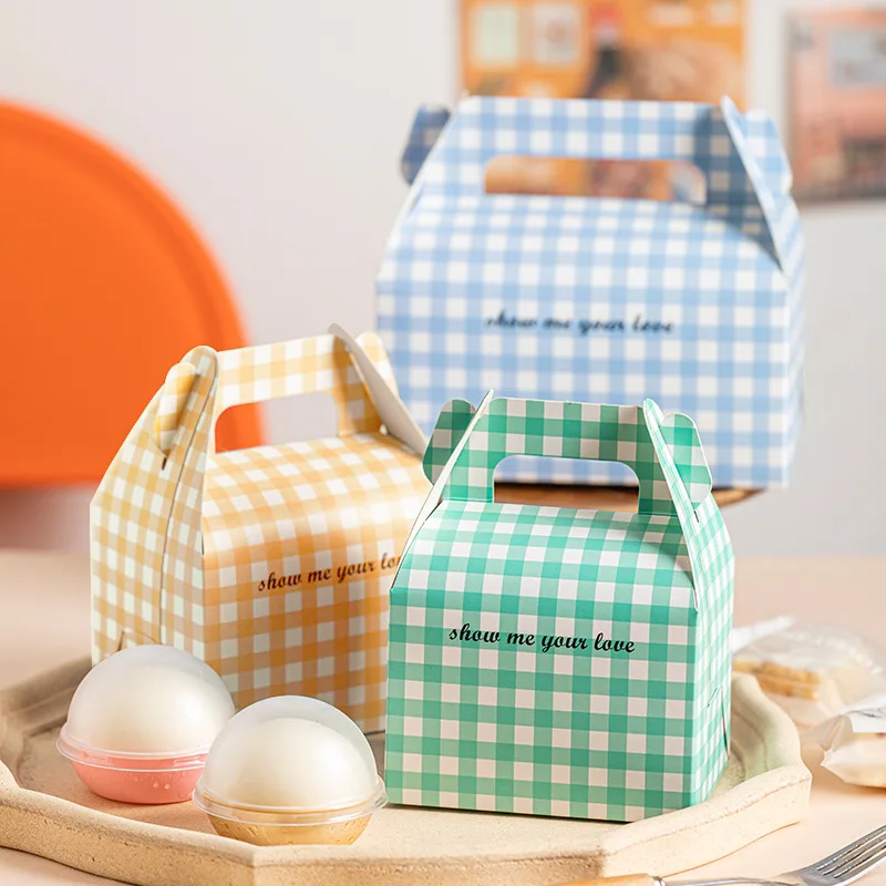 

50pcs Handheld Pastry Box Cake Candy Chocolates Birthday Party Favor Box Thousand Layer Cake Snowflake Crispy Packaging Box