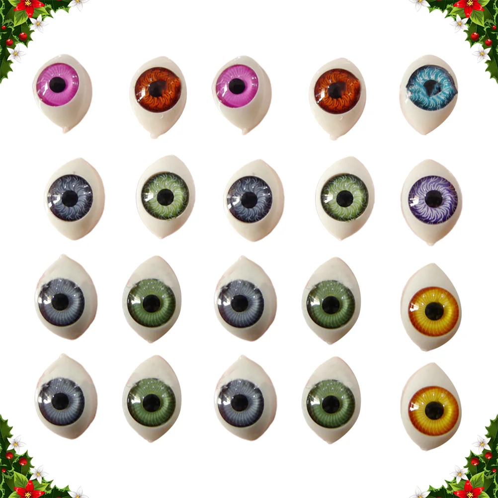 

100pcs Eyeball Scary Eyes Oval Flat Eyeball for DIY Stuffed Toys Sewing Craft Puppet Bear Making 12x16MM Mixed Color