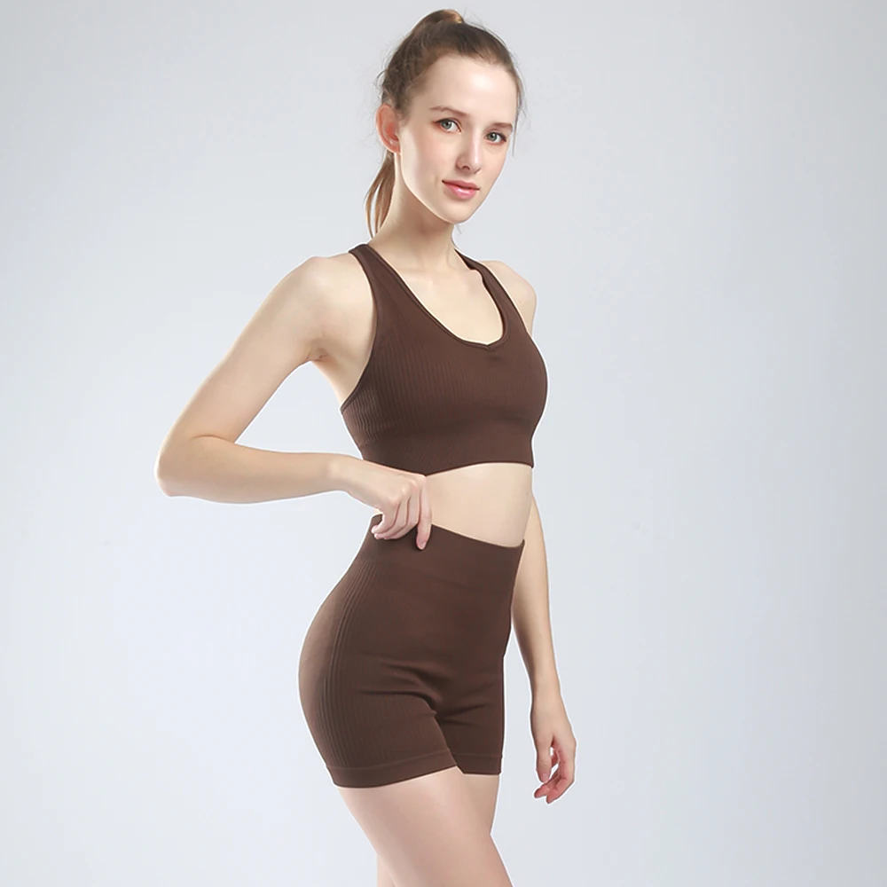 Women Yoga Set Seamless Sport Leggings With Top Fitness Sports Bra Leggings High Waist Shorts Women Outfit Workout Gym Clothing