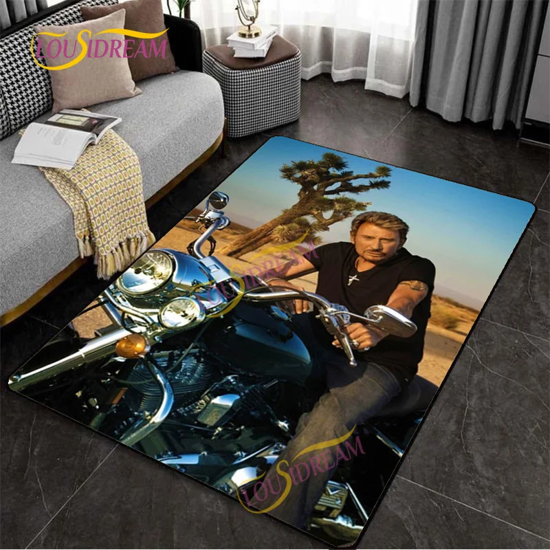 

Singer element area carpet soft non-slip Johnny Hallyday carpet French singer indoor home kitchen bedroom floor washable carpet.