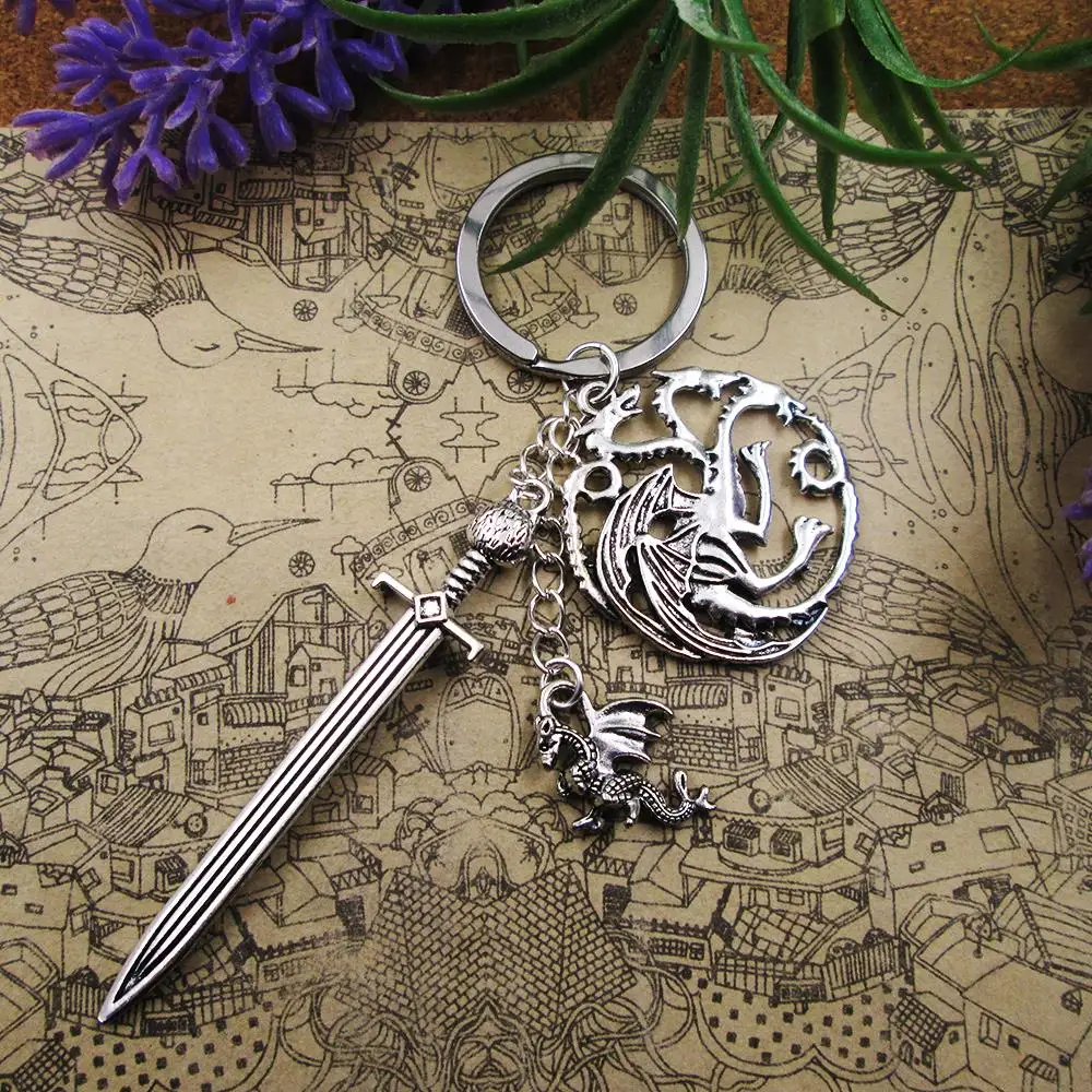 Брелок для ключей из нержавеющей стали с летающим драконом 36 х33 мм 67 х14 21 х1