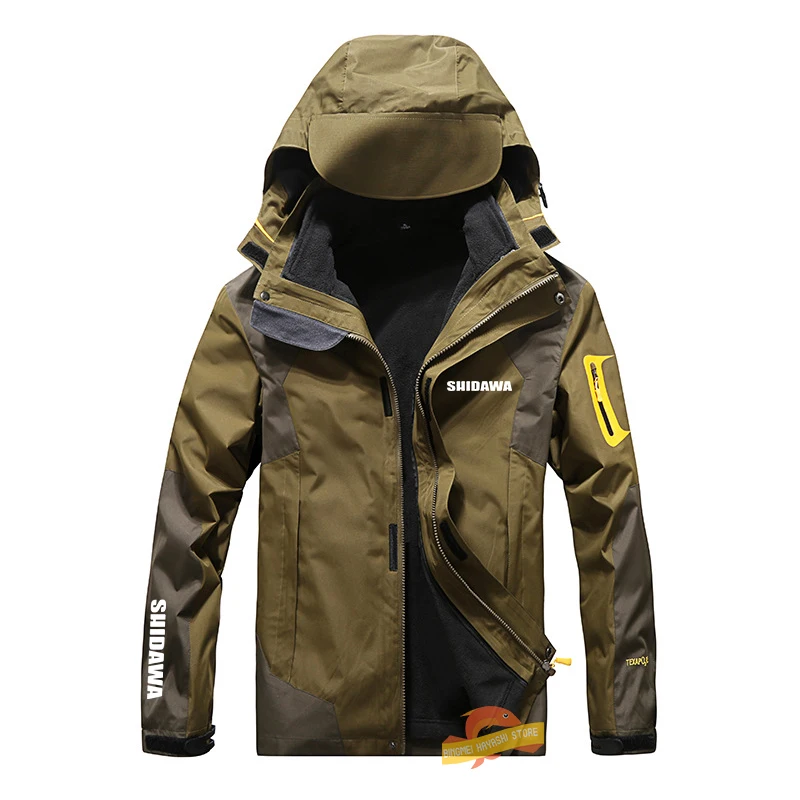 Мужская Флисовая утепленная рыболовная куртка SHIDAWA уличная спортивная Съемная