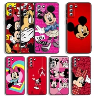 silicone cover red mickey mouse for samsung galaxy s22 s21 s20 fe ultra s10e s10 s9 s8 s7 s6 edge plus black phone case