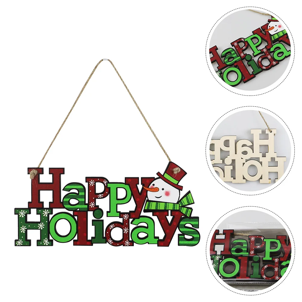 

House Number Christmas Welcome Sign Wood Decor Happy Holiday Door Wooden Hanging