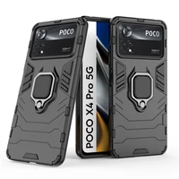 for poco x4 pro case for poco x4 pro 5g poco x3 m4 m3 pro cover funda armor shell finger ring pc phone bumper for poco x4 pro 5g