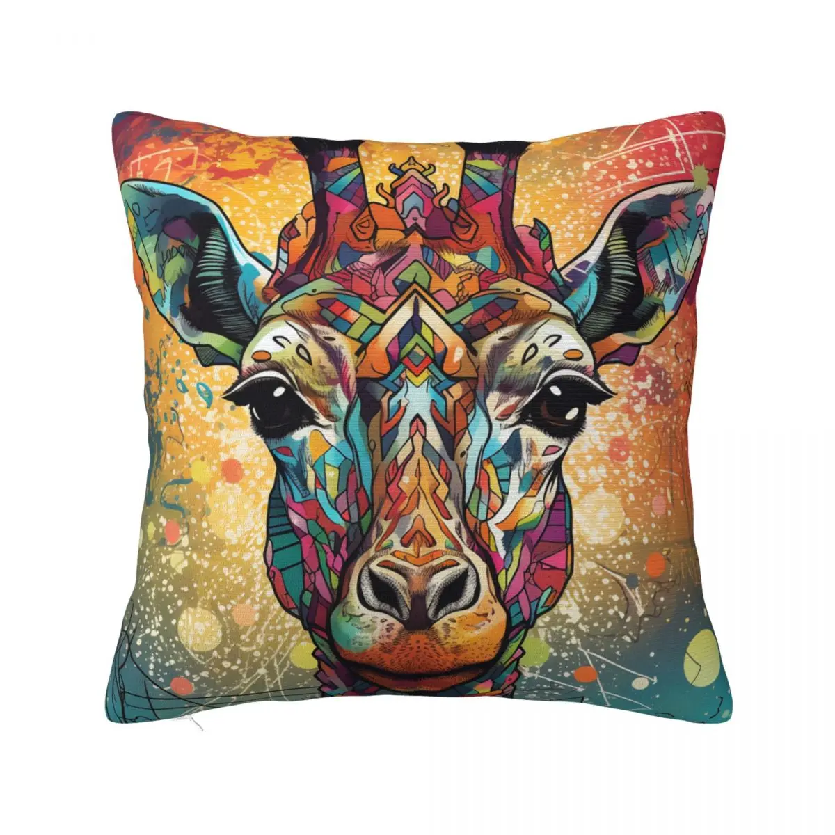 

Giraffe Pillow Case Wall Graffiti Various Styles Retro Polyester Pillowcase Hugging Zipper Summer Cover