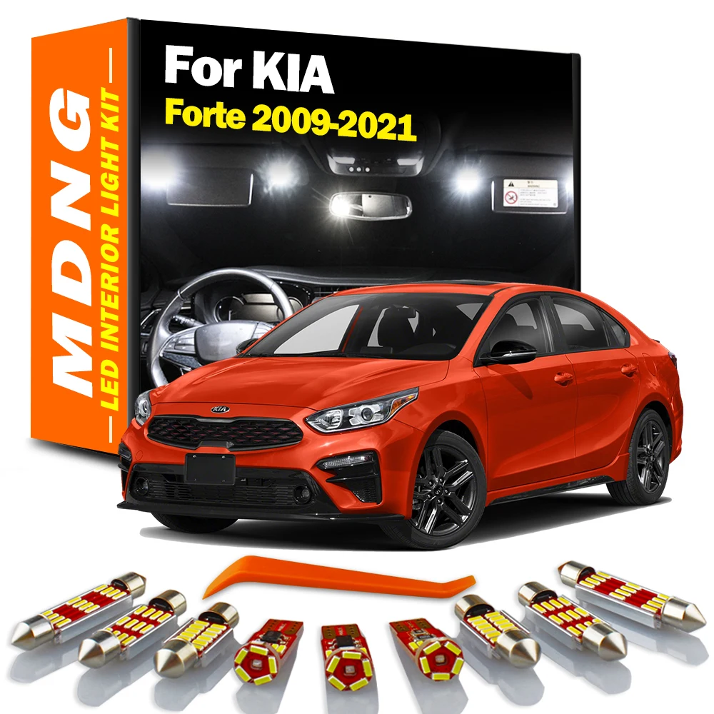 

MDNG для KIA Forte 2009-2015 2016 2017 2018 2019 2020 2021 автомобильная лампа Светодиодная Внутренняя купольная карта комплект освещения автомобильные светодиод...