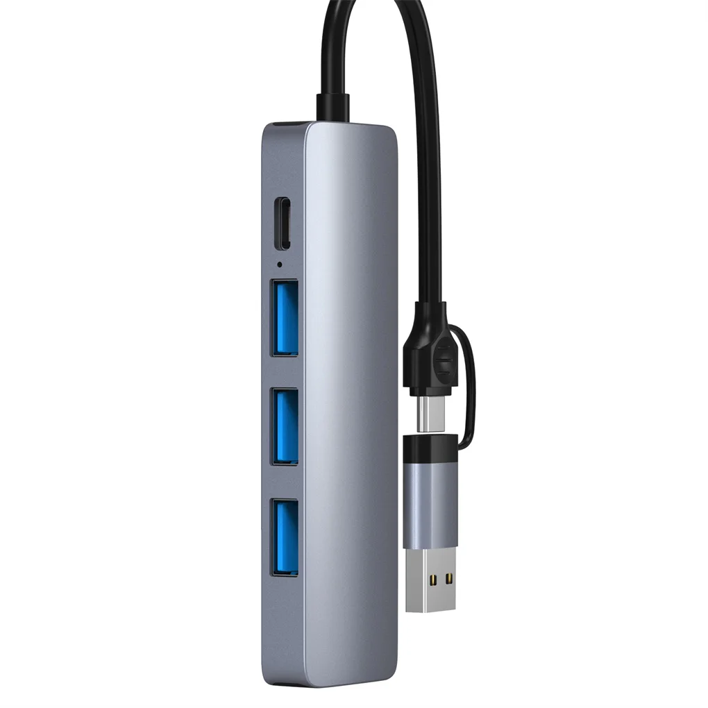 

5 in 1 USB A C Hub Connecting Equipment Data Transferring Device Laptop Phones Double Plugs Converter Adapter Equipment