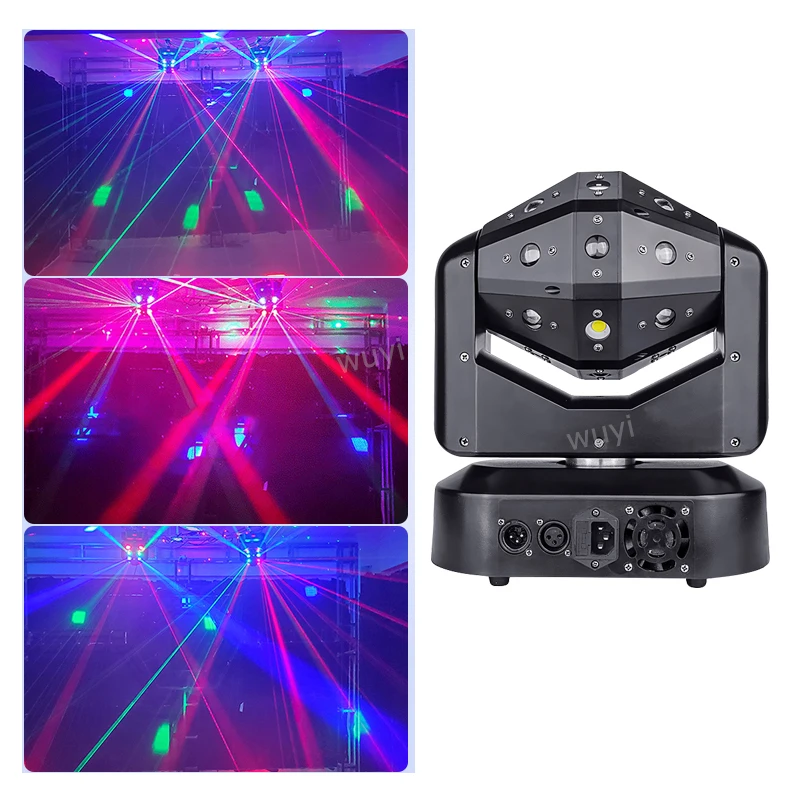 

Disco Ball Roller Infinite Rotating Moving Head Laser Strobe Beam Light with 16pcs 3in1 LED for Bar KTV Stage Club