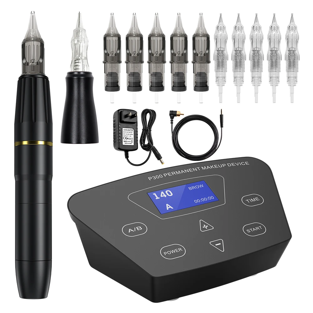 

New Tattoo and Permanent Makeup Machine Eyebrow Tattoo Rotary Pen With Tattoo Cartridges Dermografo Micropigment Device