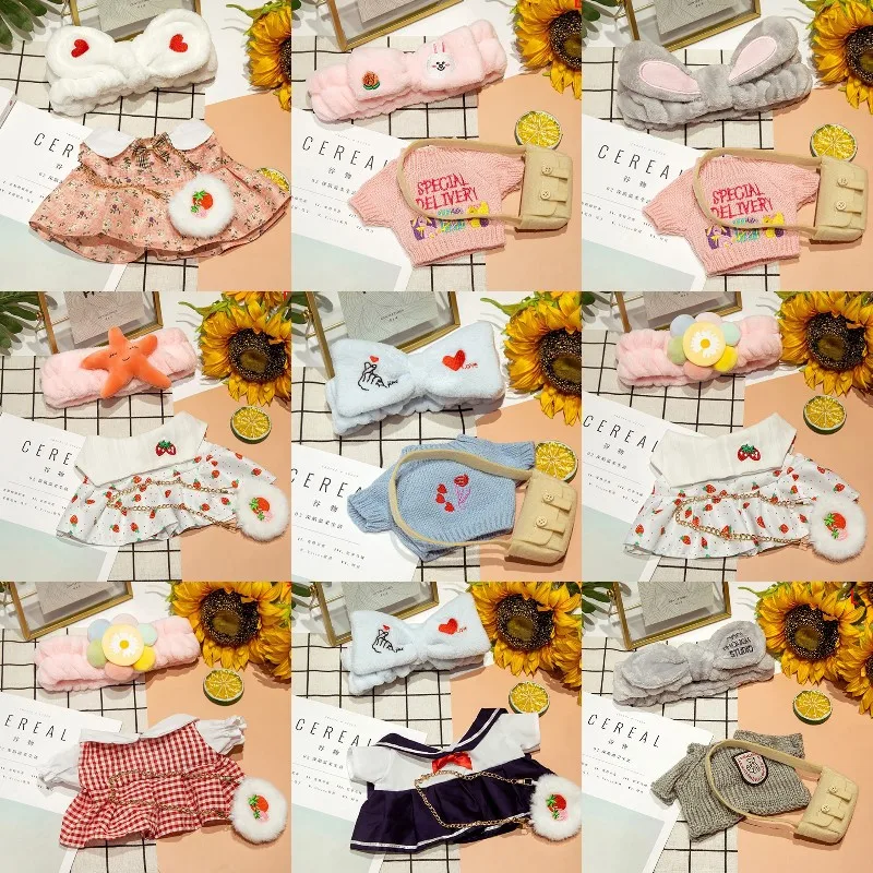 

Аксессуары для кукол LaLafanfan 30 см, собака с уткой в кафе с одеждой, плюшевая игрушка, мультяшная мягкая одежда, резинка для волос, свитер, подар...