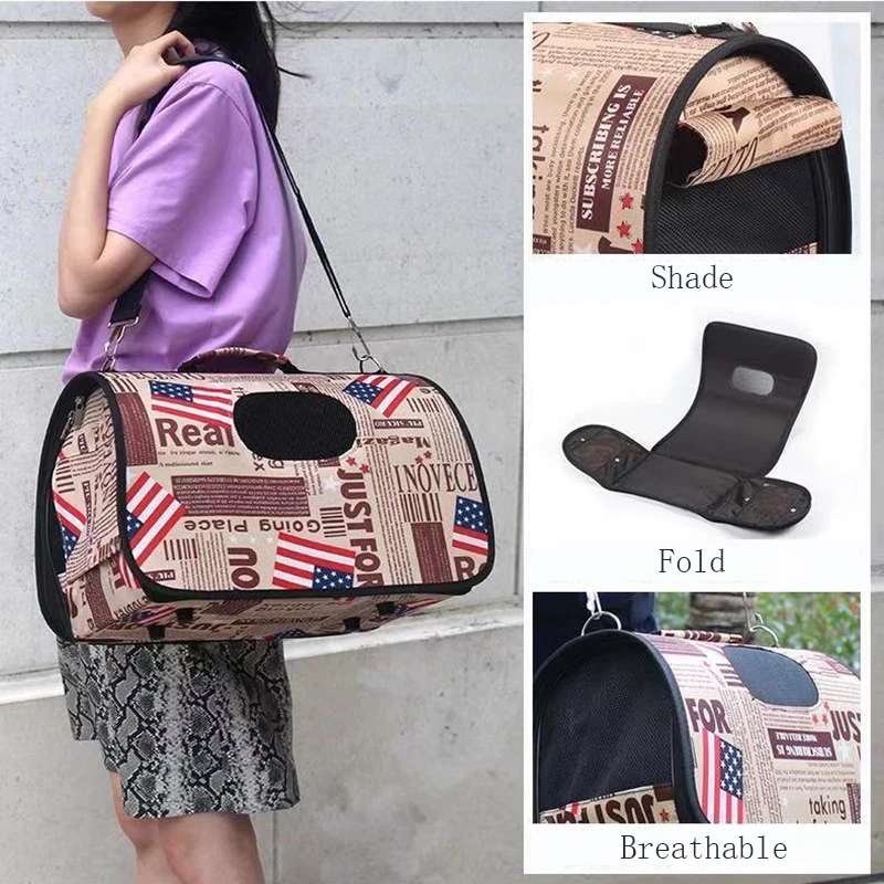 Холщовый Рюкзак-конвейер для домашних питомцев сумка на молнии перевозки кошек