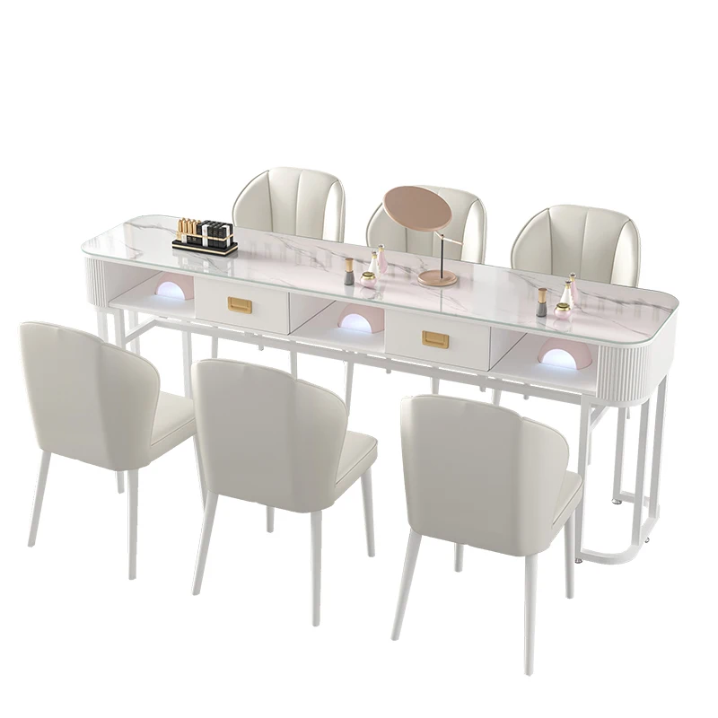 Современные стеклянные столы для ногтей многофункциональные хранения роскошные