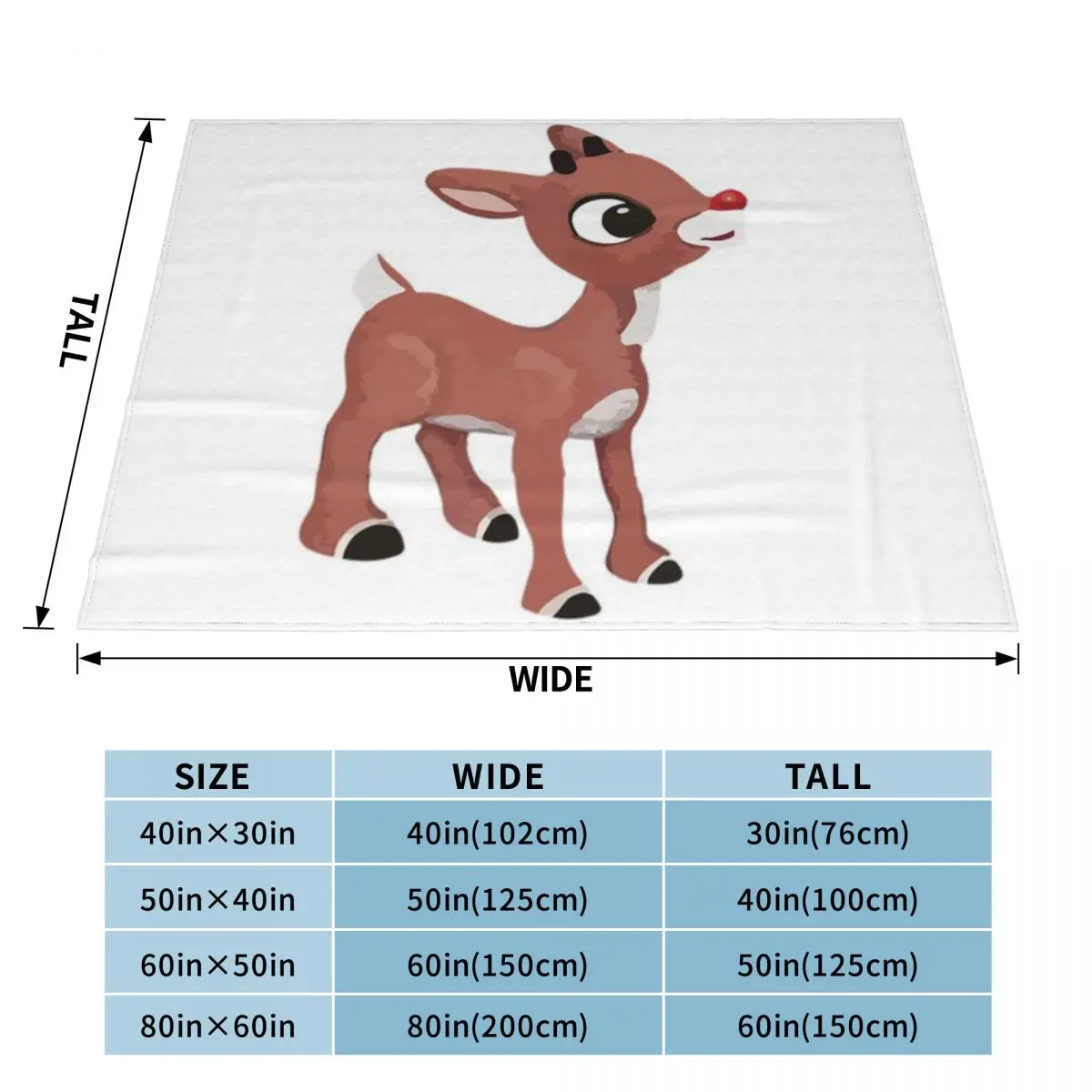 Классическая футболка Rudolph с красным оленем классическое ультрамягкое Флисовое