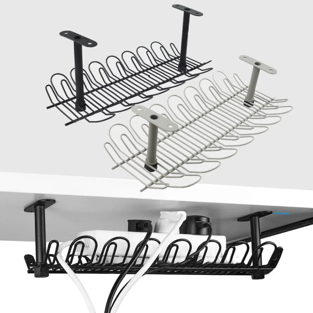 

Offices Strip Table Cord Socket Desk Living Tray Power Organizer For Storage Rack Under Cable Holder Management Hang Room Wire