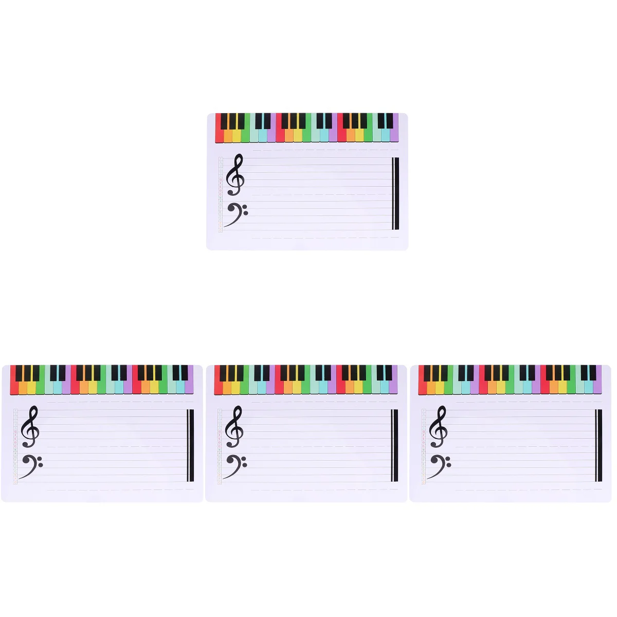

4 Pack Black And White Board Book Exercise Board Note Teaching Piano Stave Cards Whiteboard Erasable Writable Staff