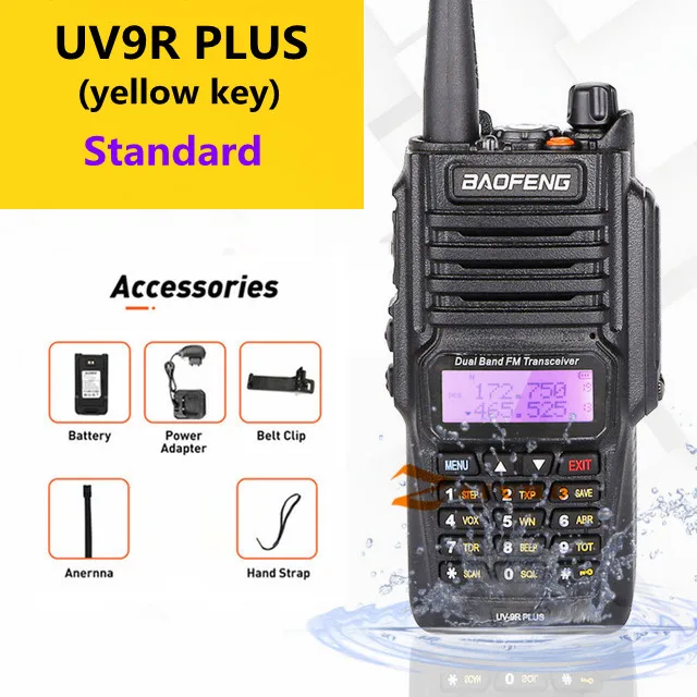 

UV-9R Plus Водонепроницаемая рация UV9Rplus Двухдиапазонная портативная CB любительская радиостанция FM приемопередатчик двухстороннее радио